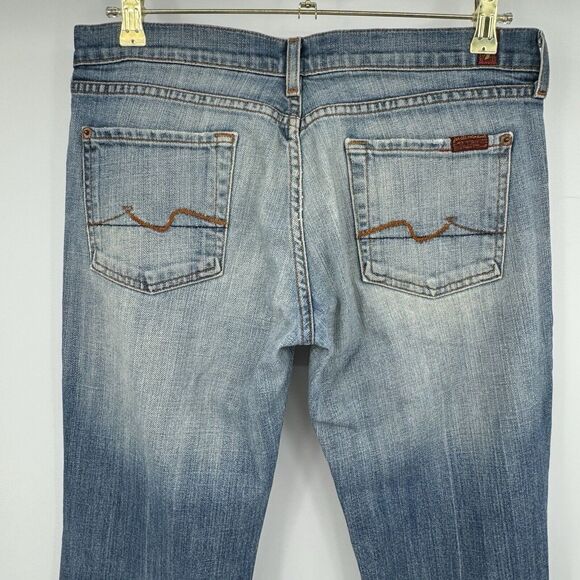 Seven 7 for all Mankind Flare Leg Jeans Womens Size 30 Blue Denim Made in USA - Picture 4 of 16